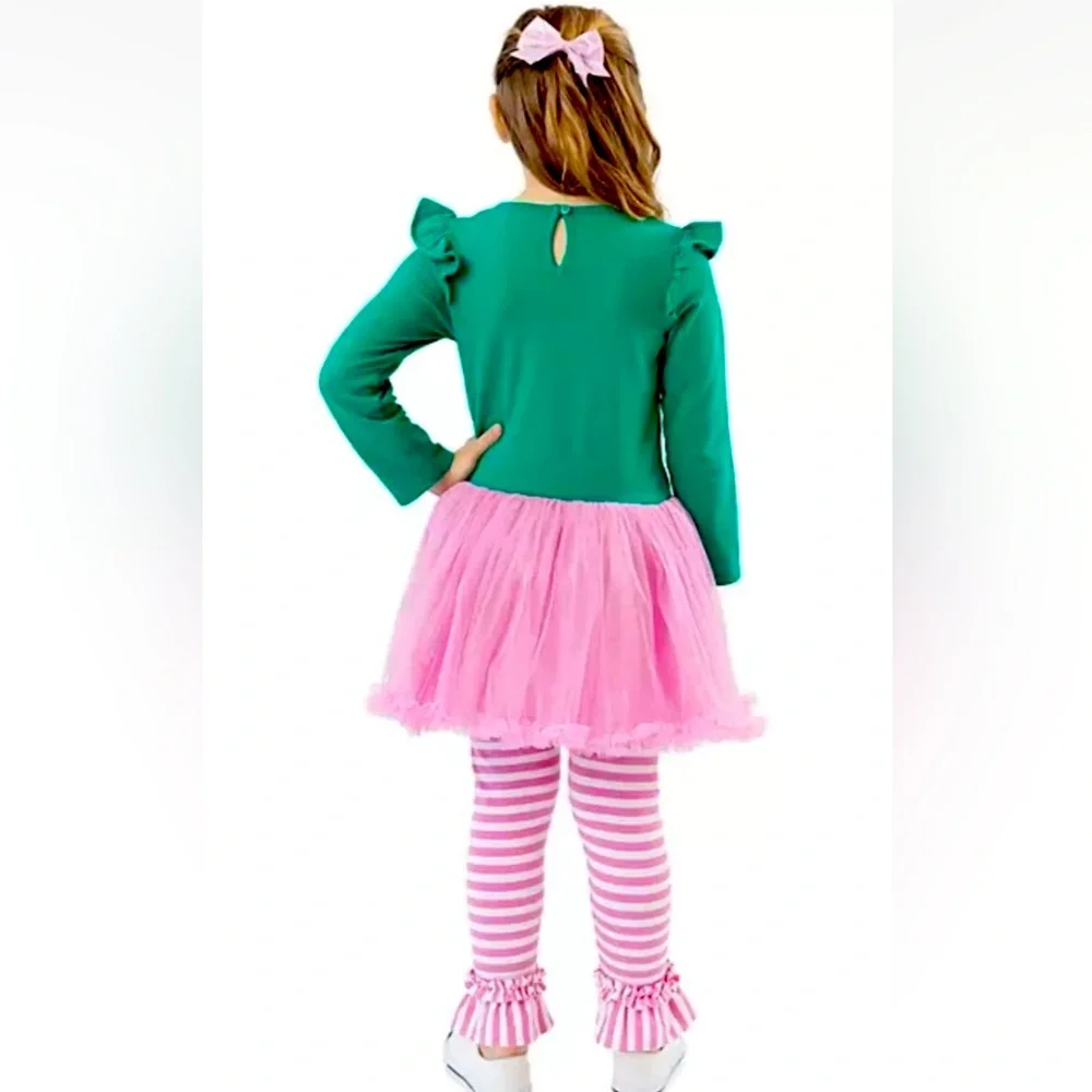Counting Daisies Little Girls Santa's Favorite Holiday Tutu & Legging Set, 5T